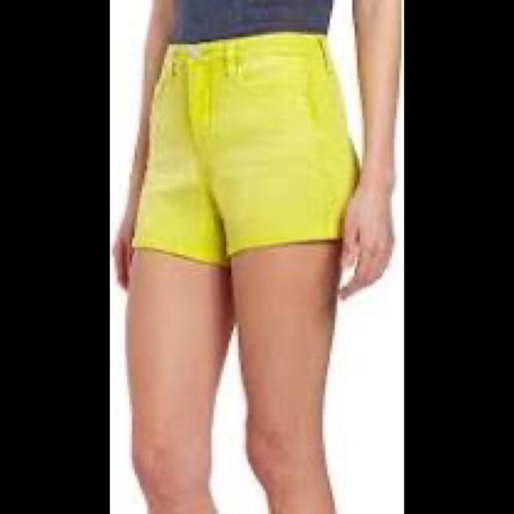 Blank NYC high rise denim short lime